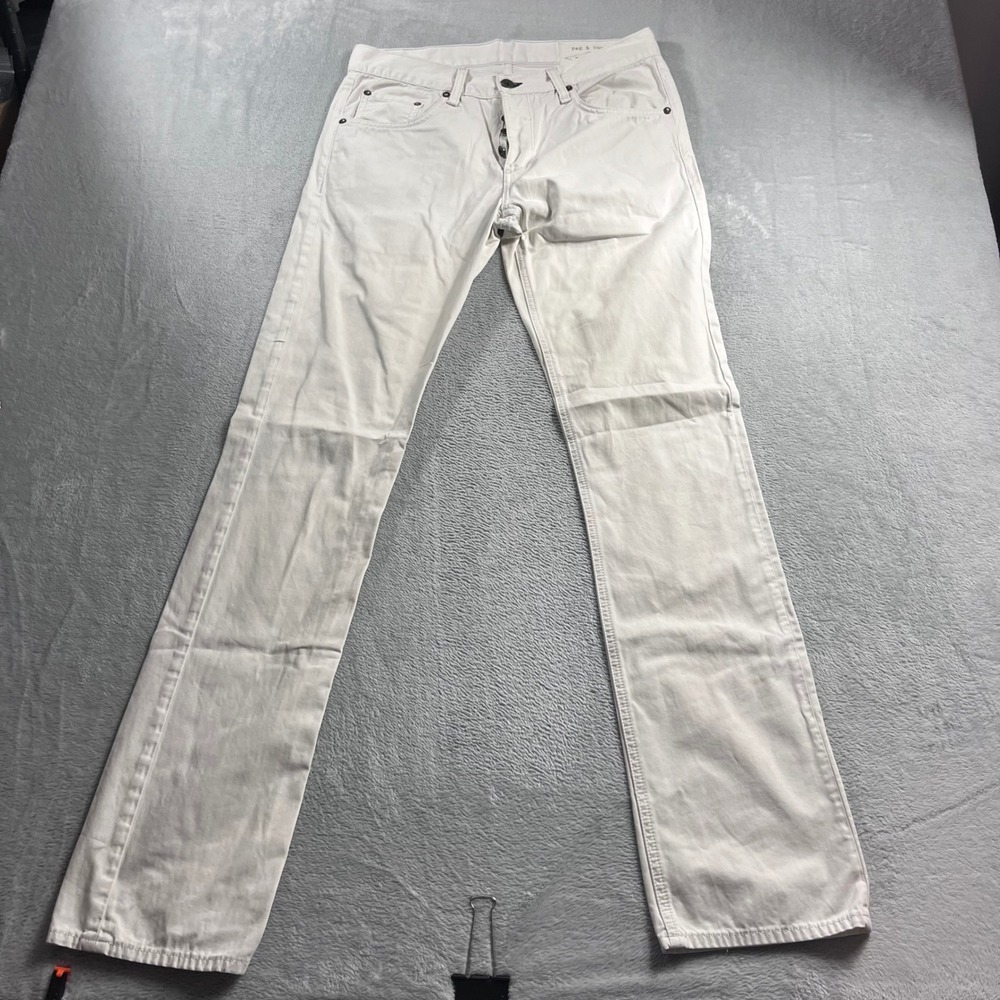 Rag & Bone RB 15X Tailored Workwear Pants Men 30 Glacier White Cotton Button-Fly